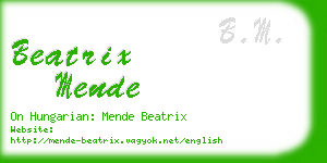 beatrix mende business card